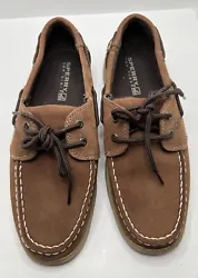 Sperry TopSider Intrepid Brown Leather Mesh Boat Deck Shoes Boys Size 6M. Conditions good preowned Shipped First Class...