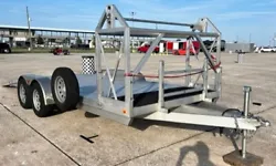 2020 18-foot full aluminum open trailer with tire rack and ramps.  18.0 x 6.10 bed.  Overall size 264 x 86 x 92