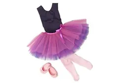 Includes: Leotard, tutu, tights and shoes.