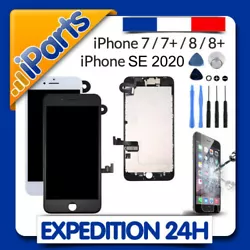 Bloc écran complet tout assemblé, au choix pour iPhone 7 / 7 PLUS / 8 / 8 PLUS et SE (2ème génération), noir ou...