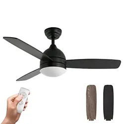 ✅[Double-faced]: Ceiling fan with remote has double-faced. One face of the blade is Black with stripe and the other...