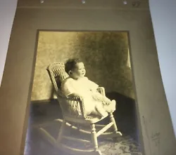 Wonderful Image of Splendid Young Child Smiling in Rocking Chair! Date: C.1926. Lovely Little Chair! Child appears to...