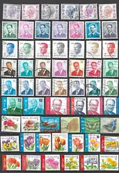 Lot de 59 timbres oblitérés de BELGIQUE.