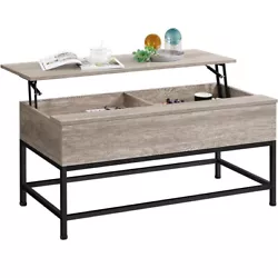 【Specifications】Color: gray; Material: MDF, steel; Overall dimensions (closed top): 40.5x20x19” (LxWxH); Lifted...