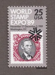 Scott # 2410 25c Multicolored Issue 1989. SCOTT #2410 – WORLD STAMP EXPO 89. World Stamp Expo 89. The UPU Congress...