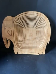 MCM Wooden Fruit Bowl Basket. Super cute MCM Mid Century Modern expanding basket. Rare elephant. Will look amazing with...