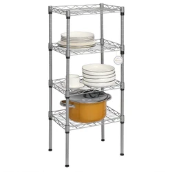 You can finally get a well-assembled rack for daily storage! It is composed of 4 shelves, top tubes, middle tubes,...