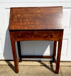 UP FOR YOUR PLEASURE IS A NICE EARLYSIGNED LIMBERTS ARTS & CRAFTS 1 DRAWER DROP FRONT DESK IN ORIGINAL DARK FINISH....