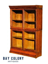 This is a better than most example with nice bold tiger oak grain, original wavy glass doors, 4 adjustable shelves, & a...