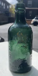 Antique Spring Mineral Water Bottles from Saratoga, New York. Circa 1870s-1880s. Green/teal color and pint sized. There...