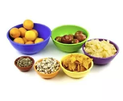 Nested inside for space saving storage. Great for mixing, preparing, serving, and storing. Each bowl is a different...