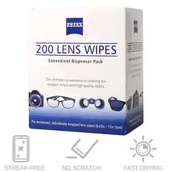 We have tested our lens wipes on various lens types (19/05/2015), including ZEISS Lenses to show that ZEISS Lens wipes...