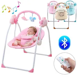 Foldable Electric Baby Swing Cradle Infant Rocking Chair Seat w/ Music w/ Remote. The Shaker Cannot Shake：When...