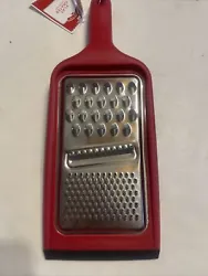 Flat Grater Red - Holiday Time - Sturdy w/ rubber end to prevent slipping!.