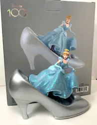Hand painted Cinderella and her iconic slipper. Material: Calcium Carbonate, Resin. Disney Showcase. 100 Years of...