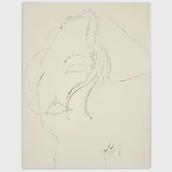 This rare lithograph by Andy Warhol from 1954 is a precursor to his later iconic work of commissioned portraits, and...