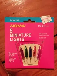Vintage Noma Mini Light Replacement Bulbs Multicolored 12-15 Volt Pack of 5 -.
