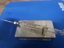 Rare Antique Medical Surgical Needle Syringe Glass Metal Case Needle Set.
