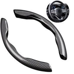 Carbon fiber steering wheel cover. Process: carbon fiber pattern water transfer. Applicable models: universal Fits For...