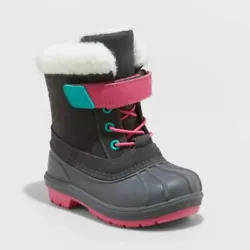 Toddler girls winter boots update her cool-weather wardrobe. Sizing: Toddler. Footwear upper material 3: Polyurethane....