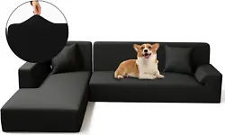 Couch Cover for Sectional Sofa L Shape, 2-Piece Sofa Covers Non Slip, 3 Seat Sofa + 3 Seat Chaise Furniture Protector...