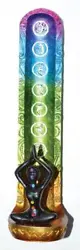 #A- IB2838 Empower the Seven chakras while burning on this uniquely styled incense burner. Chakra symbols run along the...