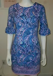 NWT LILLY PULITZER FIESTA STRETCH DRESS PURPLE IRIS HELLO SUNSHINE ENGINEERED WOVEN DRESS. You are ready for any party...