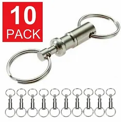 A Two Part Detachable Key-ring. Press the plunger and the two half will be separated. 10 (ten) - Detachable Key Rings....