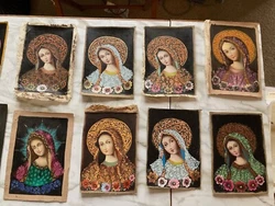 This listing is for 1 of the 4x5 original one-of-a-kind Peruvian oil paintings. They are highly ornate with The Blessed...