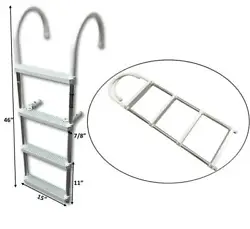 Item Description This is a Marine Aluminum Boarding Ladder that has 4 white polyethylene steps in between. This ladder...