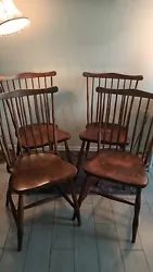 Add a touch of antique beauty to your dining room with this set of four dining chairs by Stickley. Wonderfully kind,...