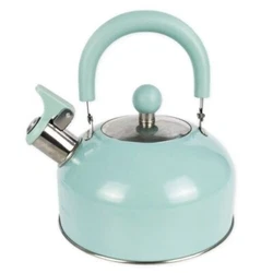 Mainstays 1.8L Whistling Tea Kettle, Teal. Durable polished stainless-steel FILL LINES. Enjoy the perfect cup of tea...