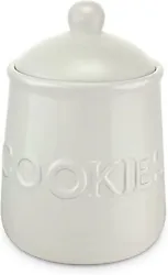 Set Includes: Ivory White Ceramic Cookie Jar & Airtight Lid. No Stale Treats Here! The Off-White Design, Combined With...
