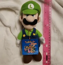 This is a 100% official, ORIGINAL RELEASE, TAGGED, genuine Hudson soft sanei Mario party 5 small sized LUIGI PLUSH! The...