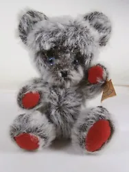 Kleiner Teddybär, sehr selten, von der Firma FLIX Frankreich. display case, unplayed, grey-brown plush bear, arms and...