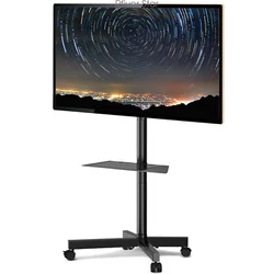 【SPACE SAVER FLOOR STAND】--The rolling tv floor stand is low enough to the floor that the legs will fit under most...