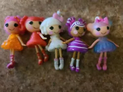 This auction is for 5 mini Lalaloopsy dolls. Toasty Sweet Fluff, Sugar Fruit Drops, Grapevine Stripes, Frost IC Cone,...