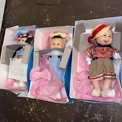 Vintage Madame Alexander Classic Three Little Pigs Doll Set Extremely Rare Boxes.