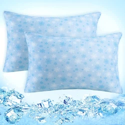 Cooling Pillow Cases Standard, Double Sided Cooling Fiber Cooling Pillowcases with Hidden Zipper, Breathable Cool...