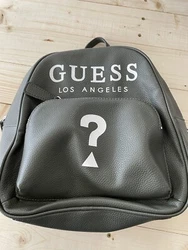 GUESS Womens Deaven olive White Logo Straps Medium Backpack Handbag Bag Purse In excellent condition and from a smoke...