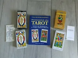 ☆ LOT EXCEPTIONNEL ☆ Ancien Tarot De Marseille GRIMAUD 1981 + Tarot Oswald Wirth 1976 +livre Lessentiel du tarot...