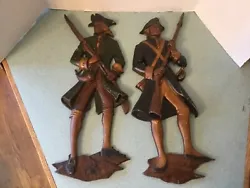Really nice Sexton cast metal wall art soldiers in good vintage condition. There are some areas of paint loss,...