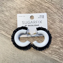 Sugarfix by Baublebar White Beaded Fringe Huggie Earrings NEW Hoops Chunky Mod. Brand new! Sugarfix by baublebar fringe...