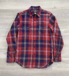 J. Crew Sporting Mens Flannel Long Sleeve Shirt Size XS Blue Red & Yellow. Condition is “Used”. Men’s size XS....