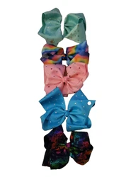 Lot Of 5 JoJo Siwa HAIR BOWS EUC Pink Teal Tie Dye Rhinestone.