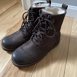 UGG HANNEN TL STOUT BROWN WATERPROOF LEATHER/ SHEEPWOOL BOOTS, US 8 Worn Once!. These were worn once! Like new...