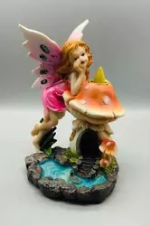 Fairy Back Flow Incense Burner is made of cold cast resin. Beautiful details and colors throughout this special piece.