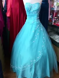Fashion quinceanera sweet sixteen ball gown dress with zipper and corset back. size XL color: aqua.