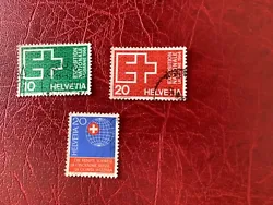  3 timbres Suisse oblitérés