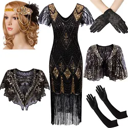 100% Brand New And High Quality Material :Polyester ,Sequins, Beads Package : 1*dress only or 1* Vintage Turban or...